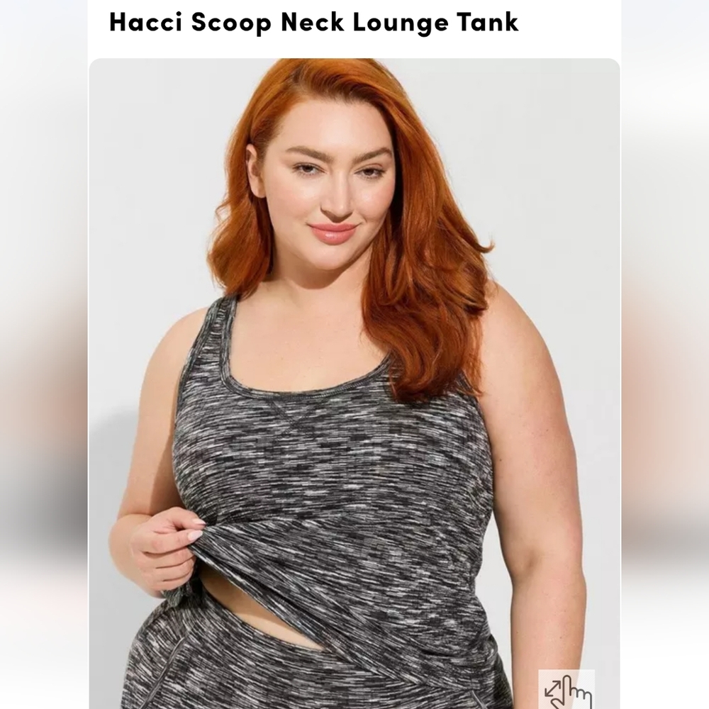 Torrid Black and Gray Marled Tank Top Size 3X NWT